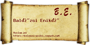 Balázsi Enikő névjegykártya
